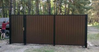 Купить распашные ворота из профнастила Лениногорск, цена от 2790 руб.
